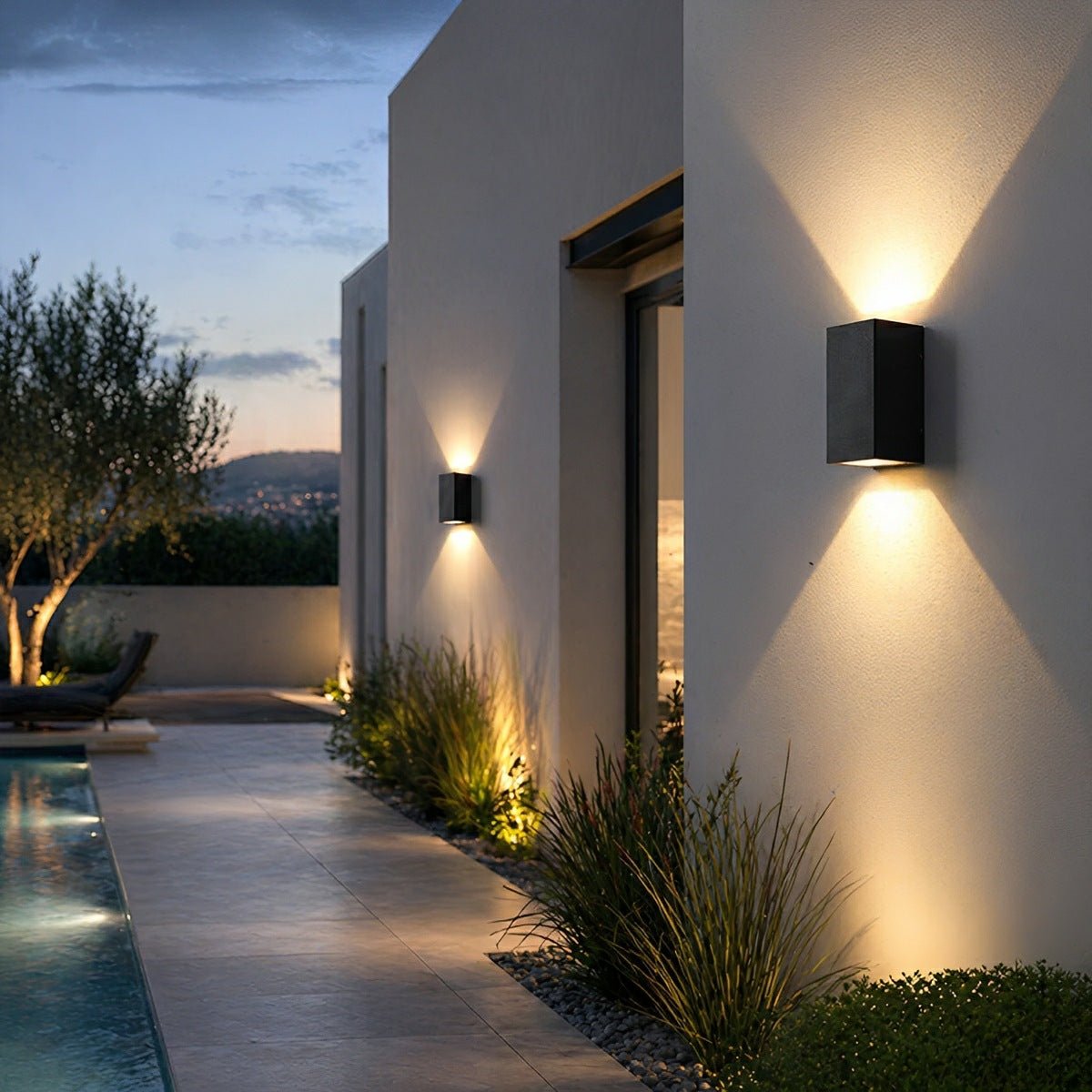 Two Light Effect Optional Waterproof LED Wall Light Sector