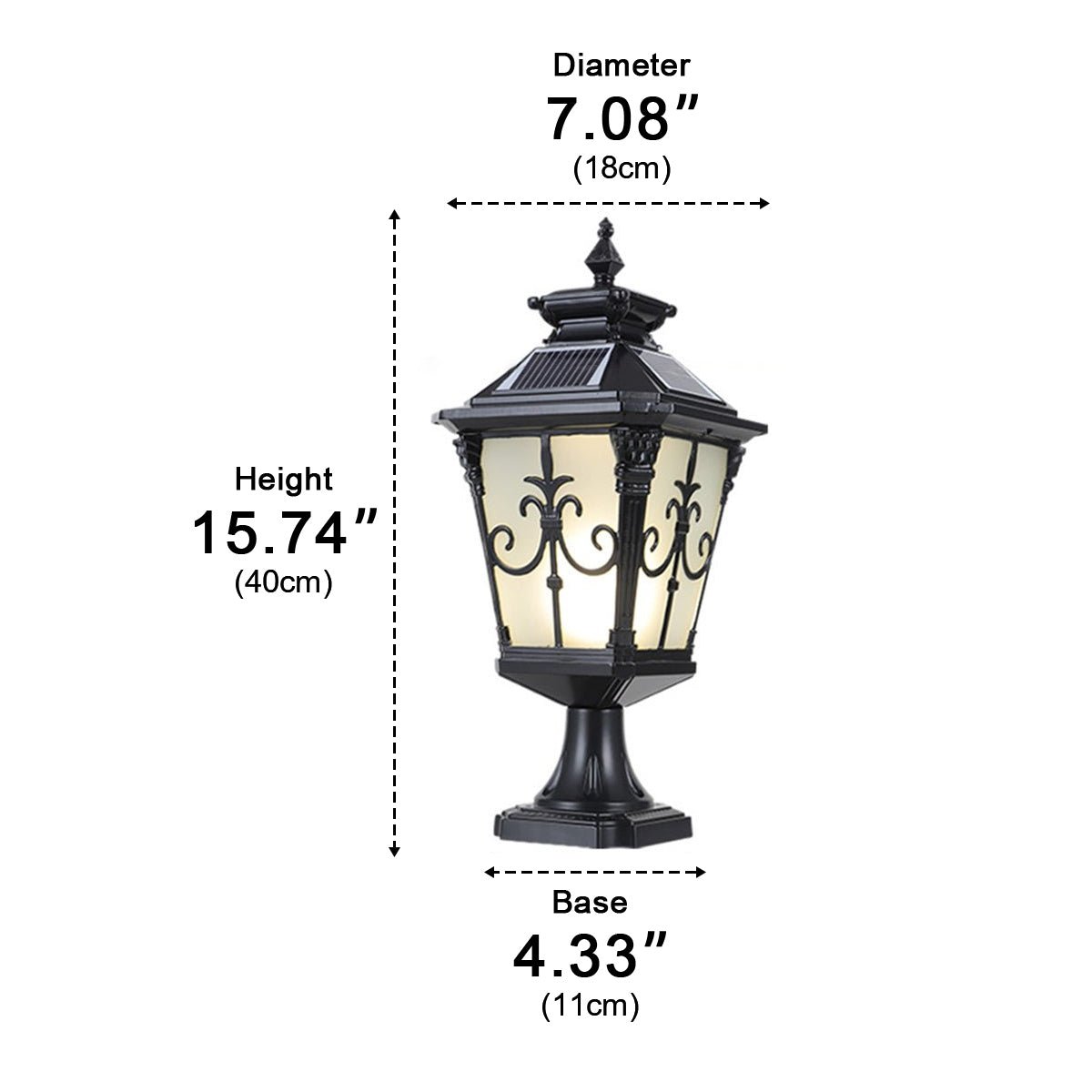 Outdoor Victorian Style Fence Post Lights LED Column Light Pillar