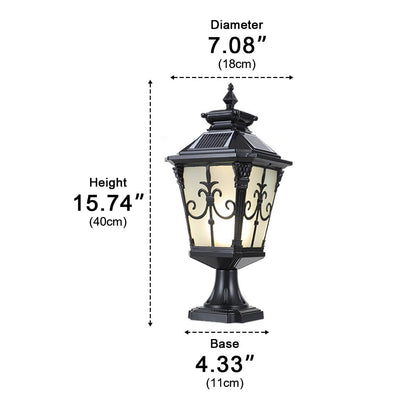 Outdoor Victorian Style Fence Post Lights LED Column Light Pillar