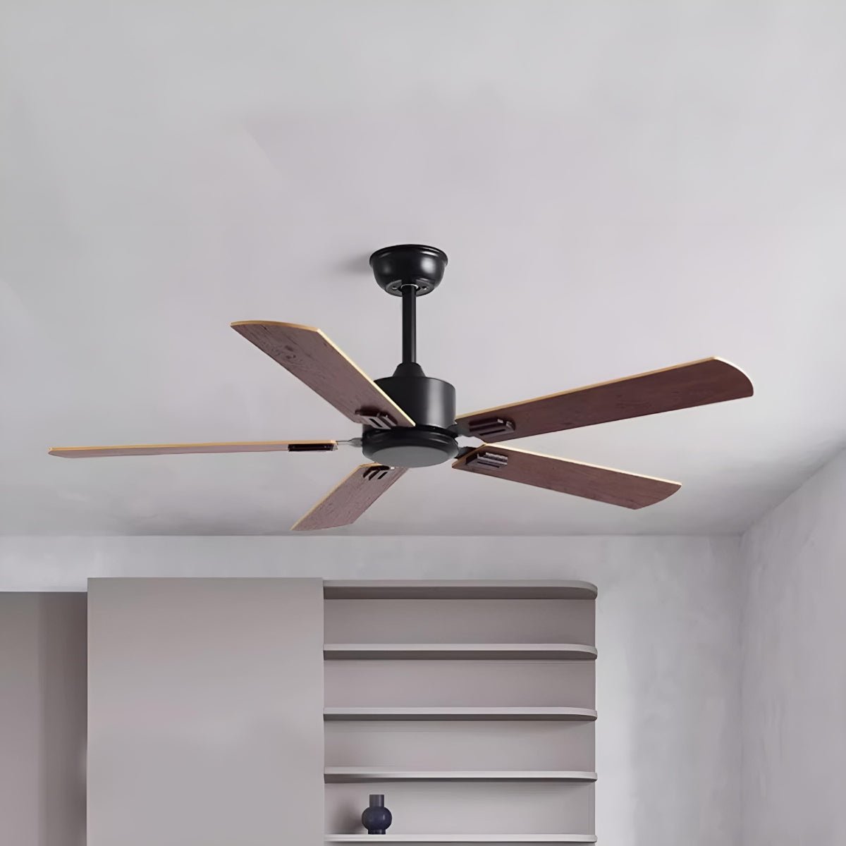 Vintage Wood Grain 3-Speed Frequency Ceiling Fan 5 Blades