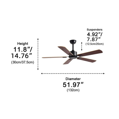 Vintage Wood Grain 3-Speed Frequency Ceiling Fan 5 Blades