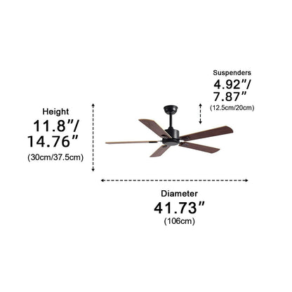Vintage Wood Grain 3-Speed Frequency Ceiling Fan 5 Blades