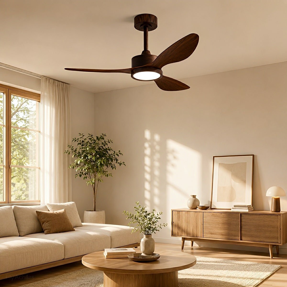 Vintage DC Motor Ceiling Fan with Light Full-Spectrum LED