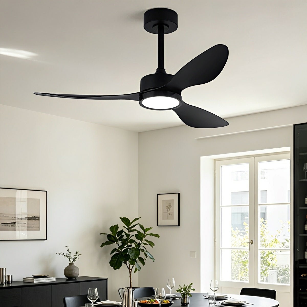 Vintage DC Motor Ceiling Fan with Light Full-Spectrum LED