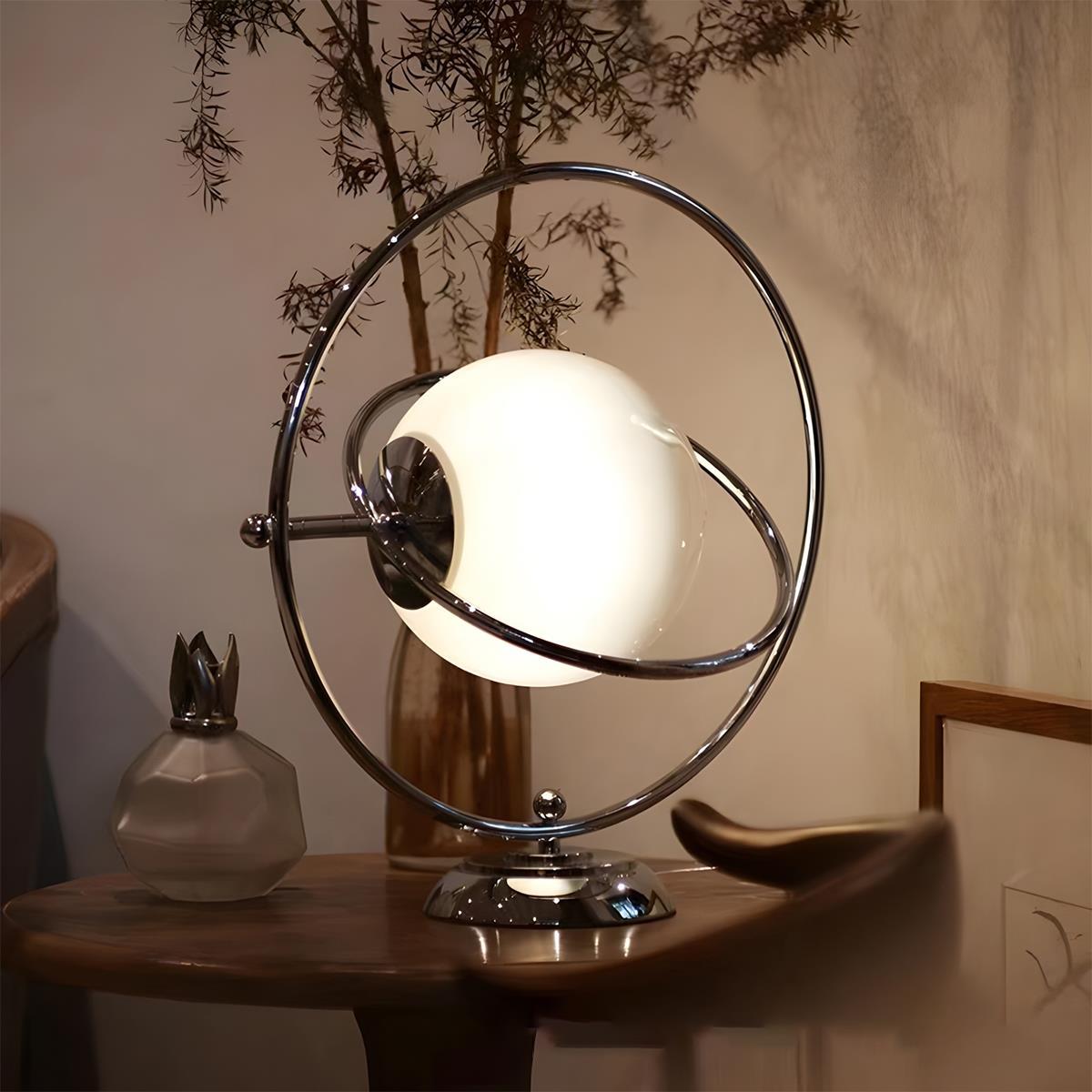 Vintage Glass Rotating Globe Bedside TableLamp - Flare Shack