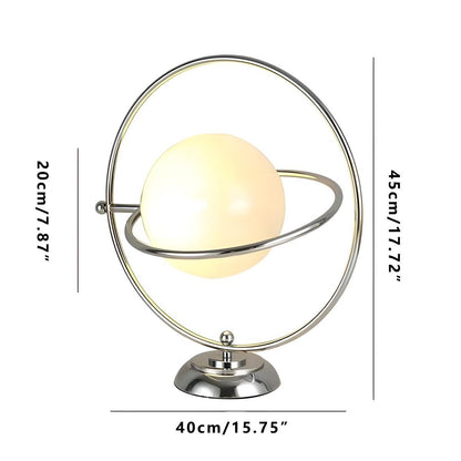 Vintage Glass Rotating Globe Bedside Table Lamp