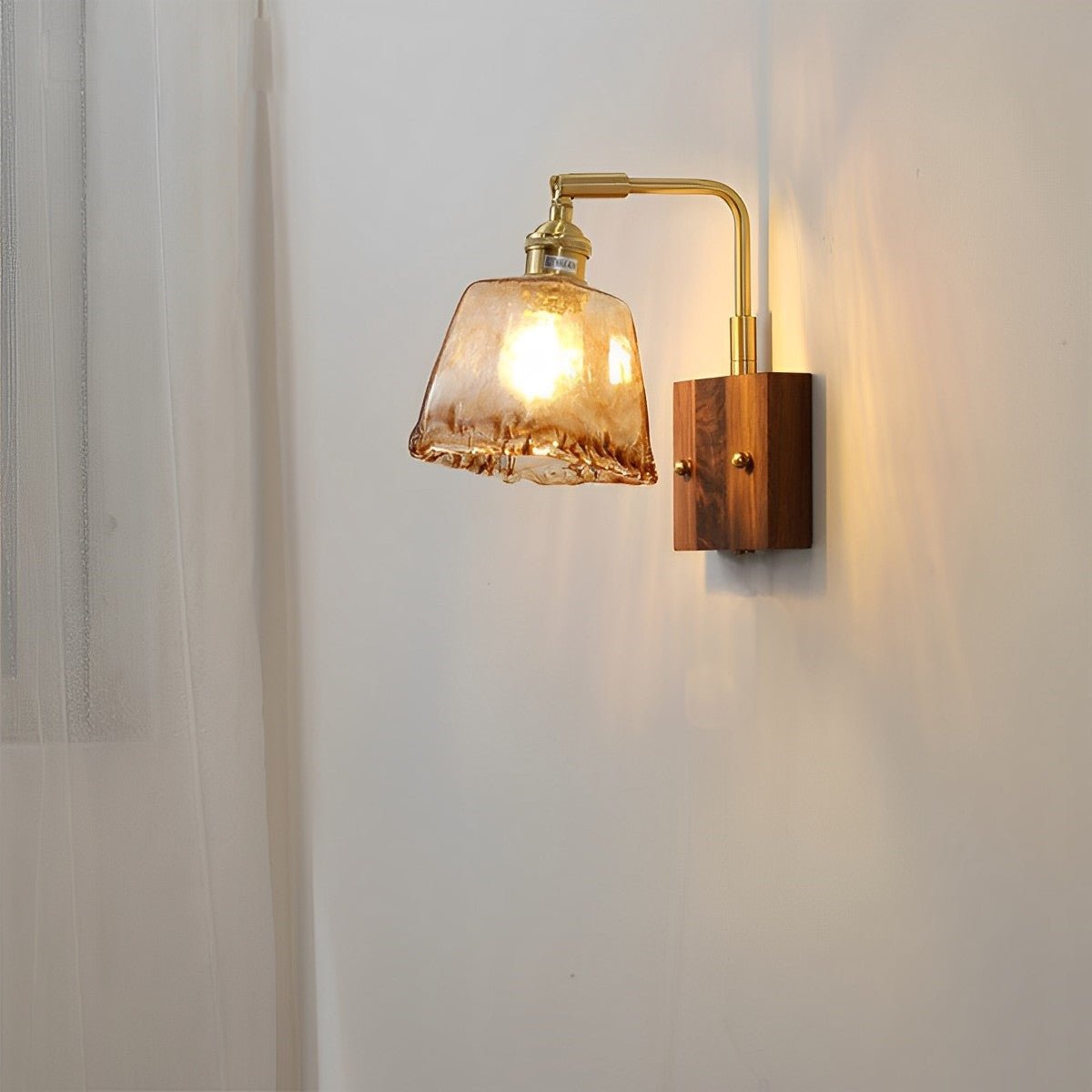 Vintage Golden Walnut Wood Indoor Wall Sconces - Flare Shack