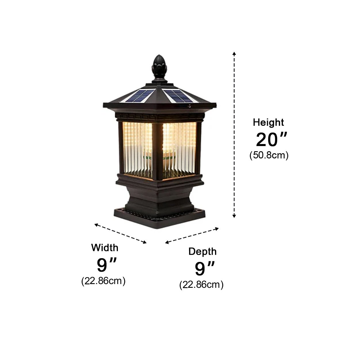 Outdoor Grille Glass Waterproof LED Fence Post Cap Light