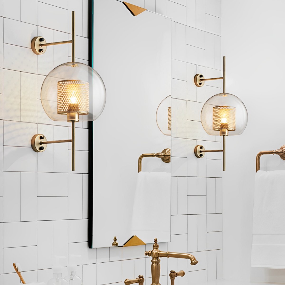 Dimmable Vintage Industrial Glass Globe LED Wall Sconces