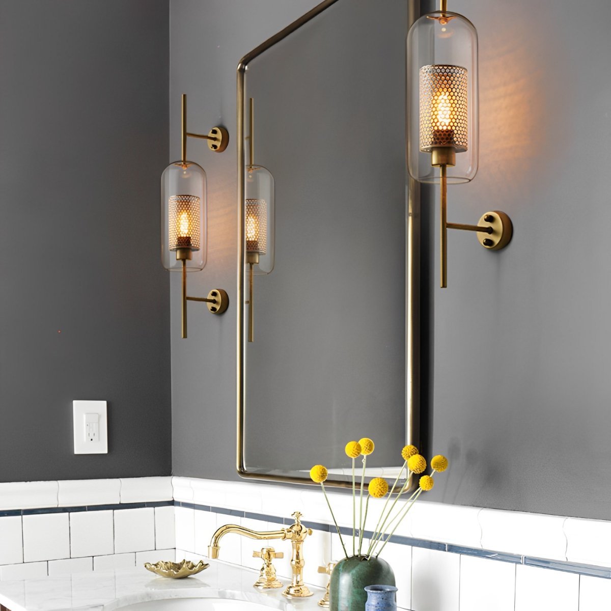 Vintage Luxury Industrial Glass Globe LED Wall Sconces - Flare Shack