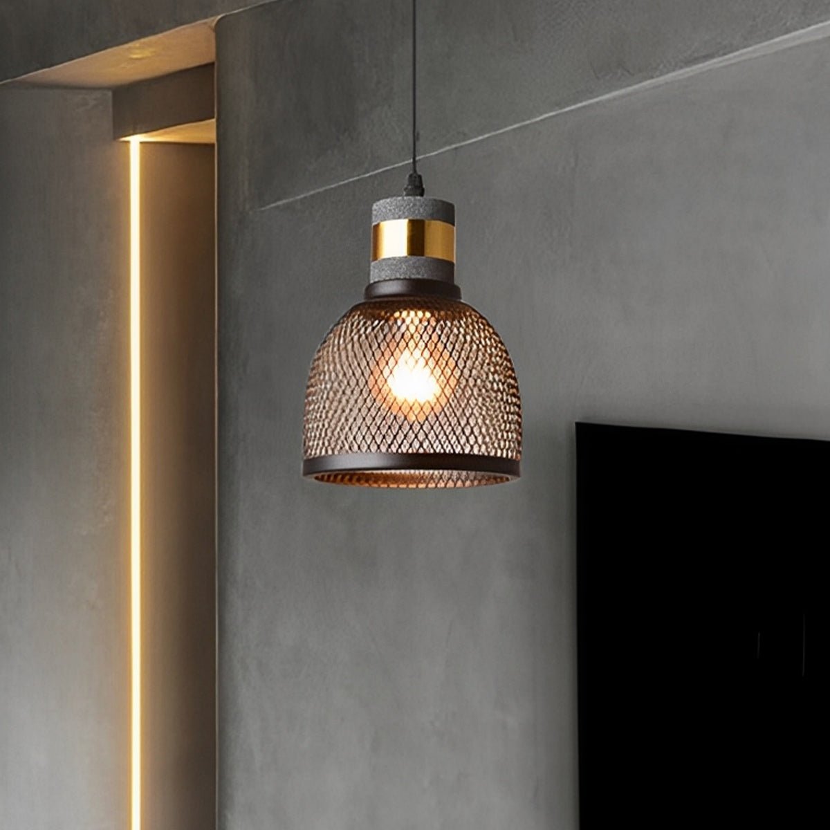 Vintage Minimalist Industrial Iron Mesh Bar LED Pendant Lights - Flare Shack