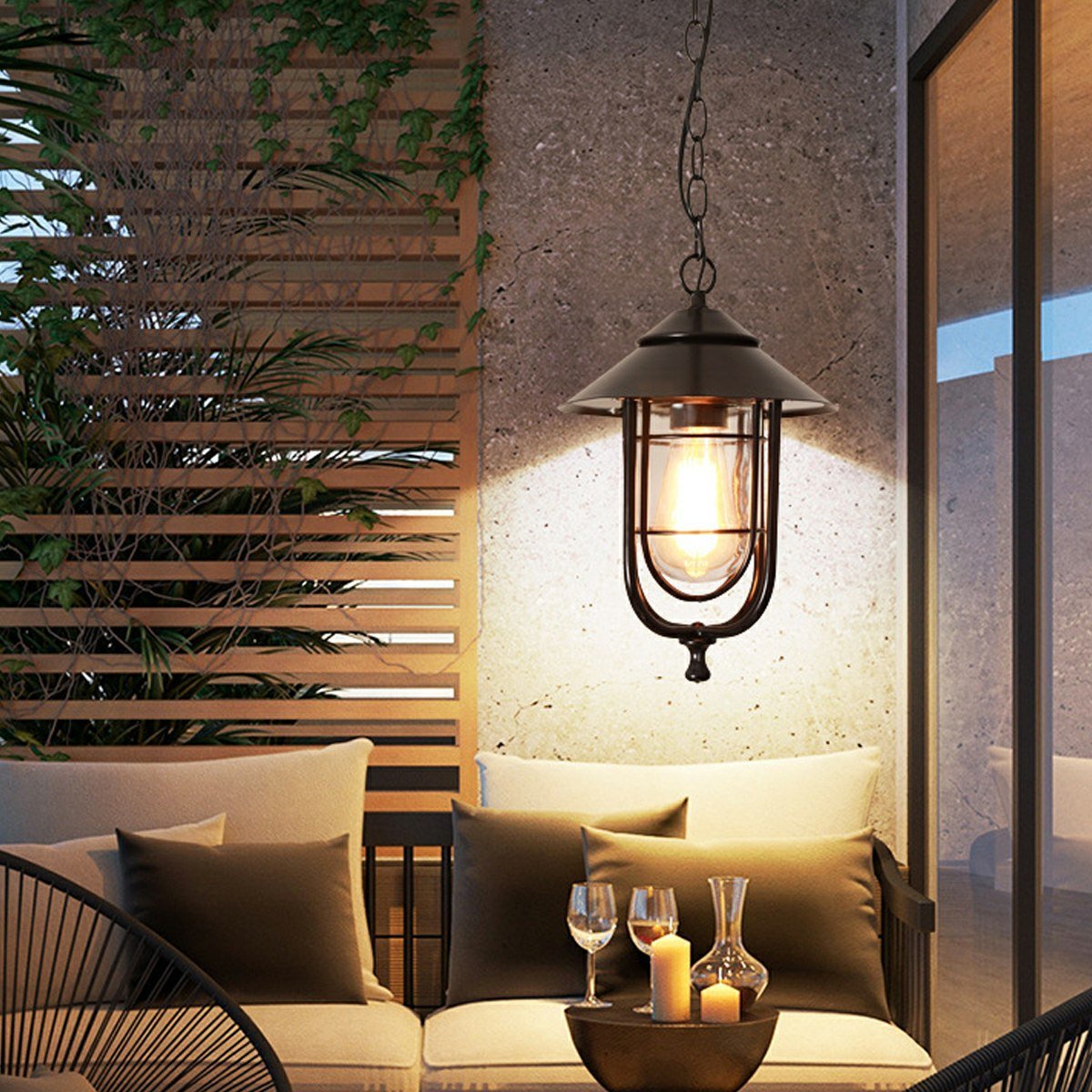 Vintage Rustic Birdcage Waterproof Outdoor LED Lantern Pendant Lights - Flare Shack