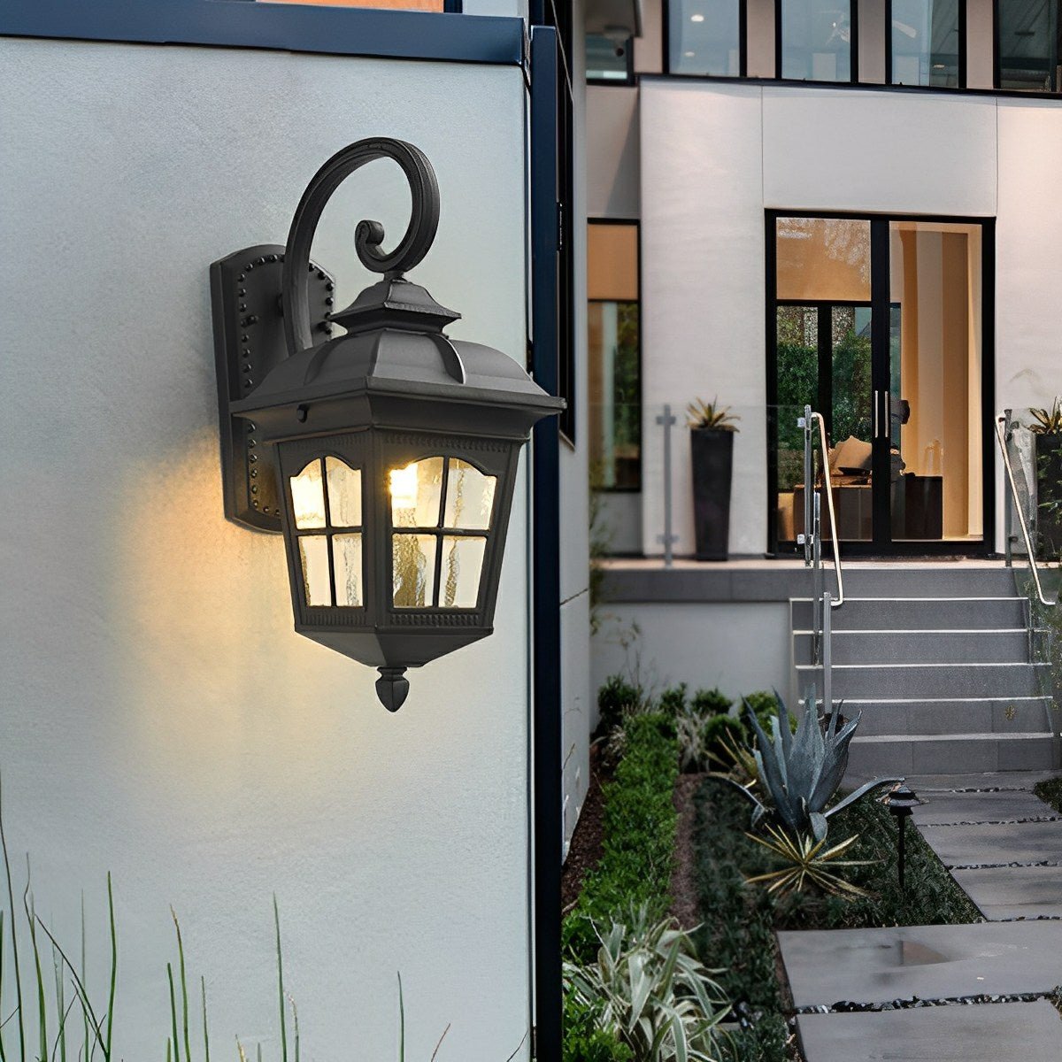 Vintage Rustic Cross Waterproof Outdoor LED Lantern Porch Wall Lights - Flare Shack