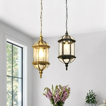 Vintage Rustic Cylinder Waterproof Outdoor LED Lantern Pendant Lights