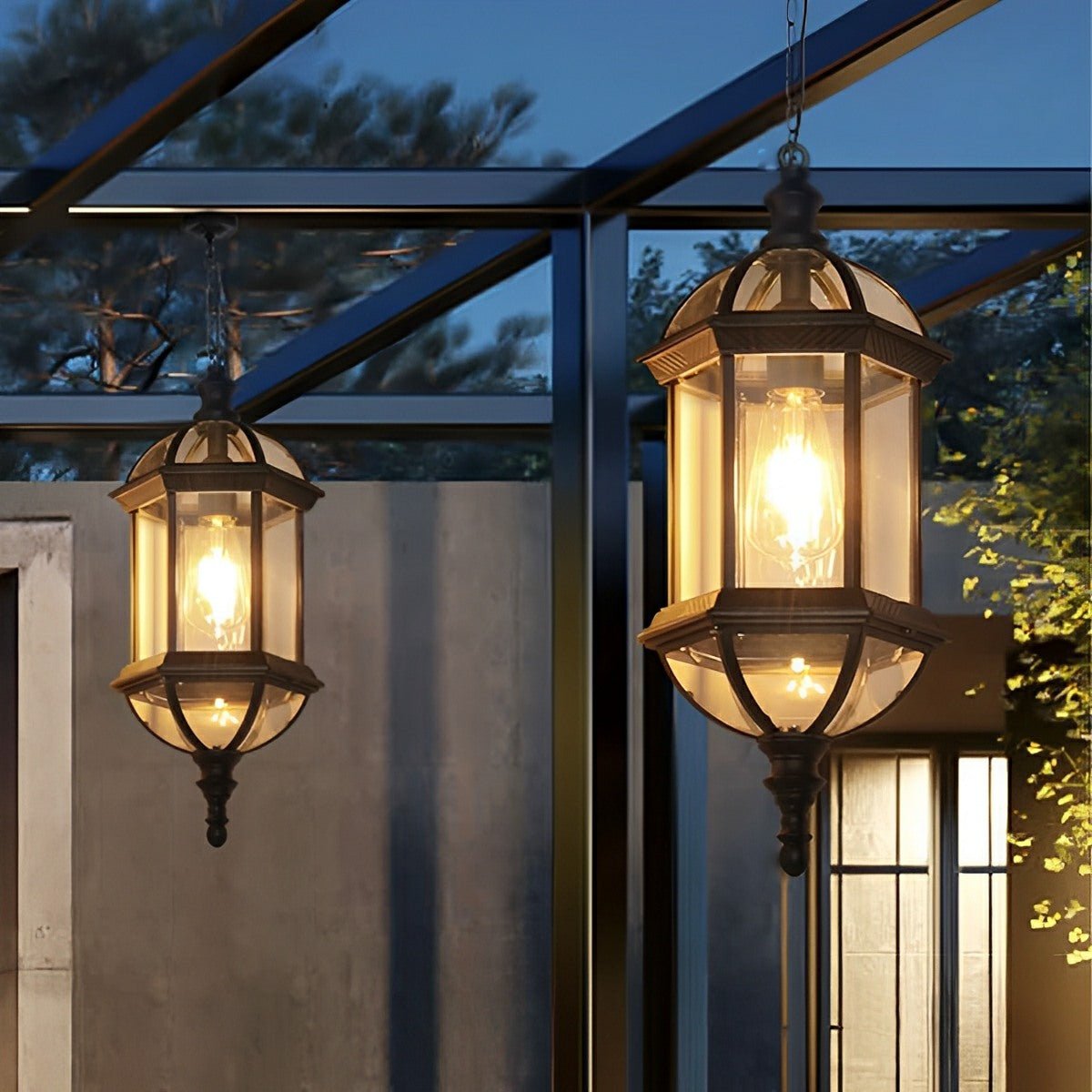 Vintage Rustic Cylinder Waterproof Outdoor LED Lantern Pendant Lights - Flare Shack