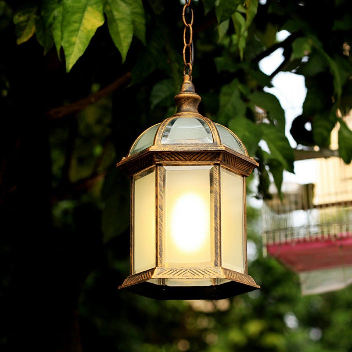 Vintage Rustic Gazebo Waterproof Outdoor LED Lantern Pendant Lights - Flare Shack