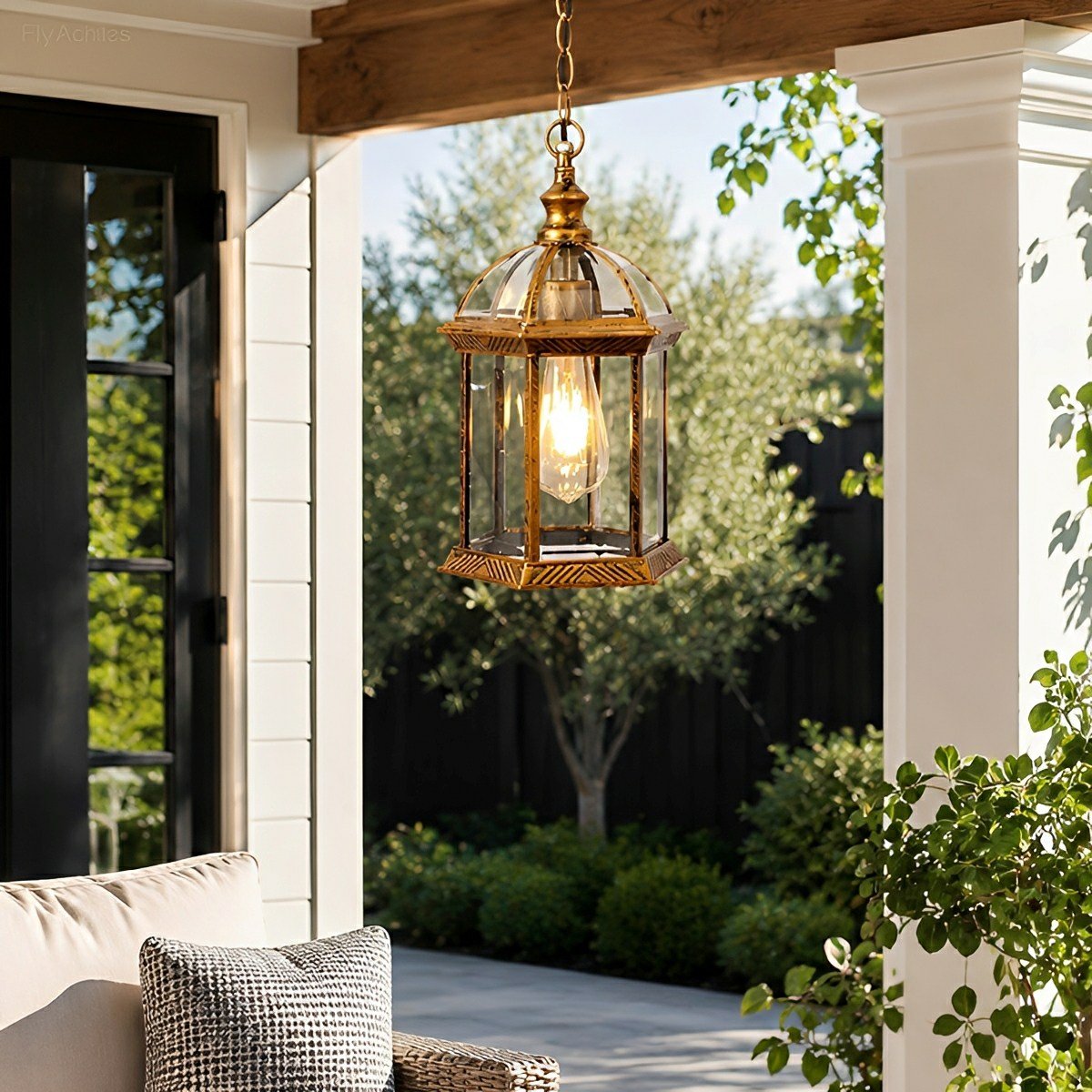 Vintage Rustic Gazebo Waterproof Outdoor LED Lantern Pendant Lights - Flare Shack