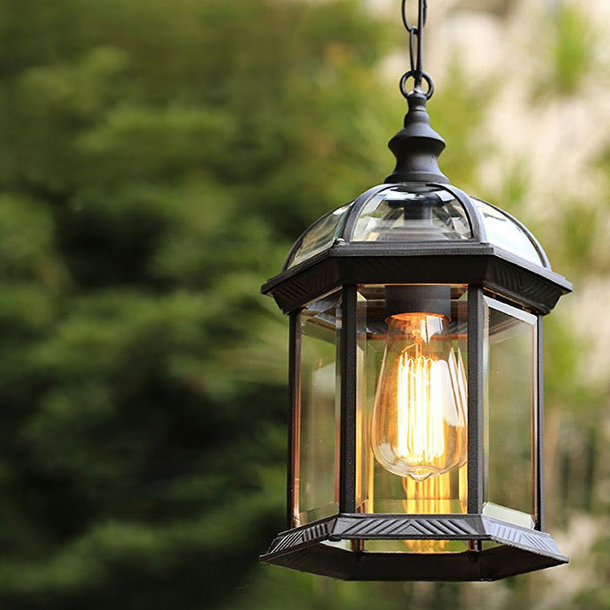 Vintage Rustic Gazebo Waterproof Outdoor LED Lantern Pendant Lights - Flare Shack