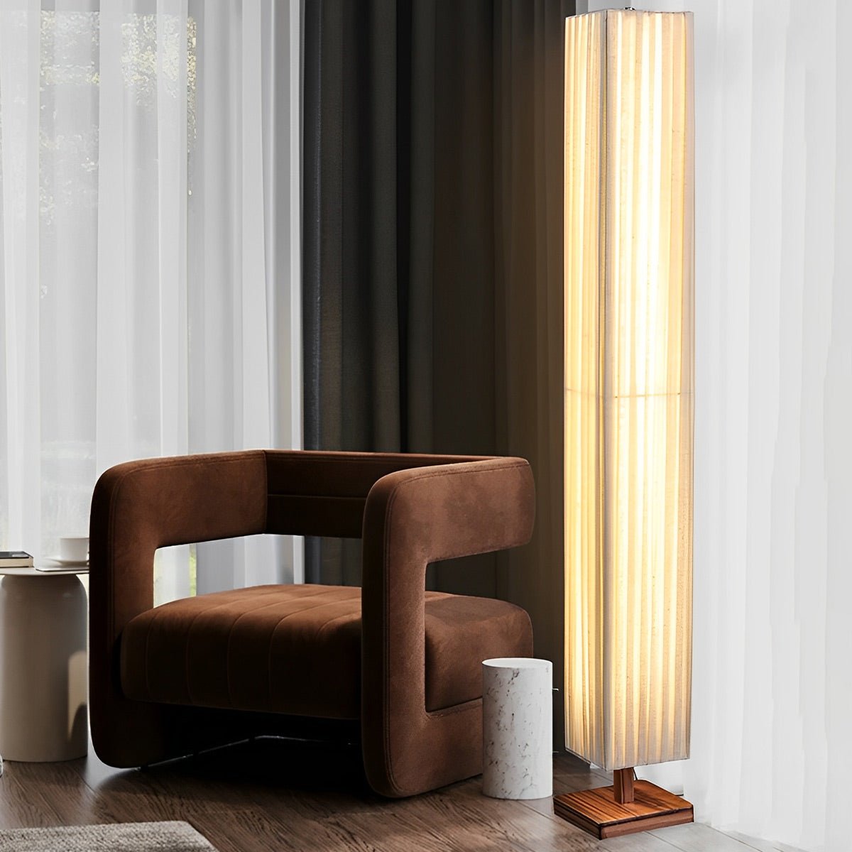 Vintage Square Column Plug In LED Floor Lamp - Flare Shack