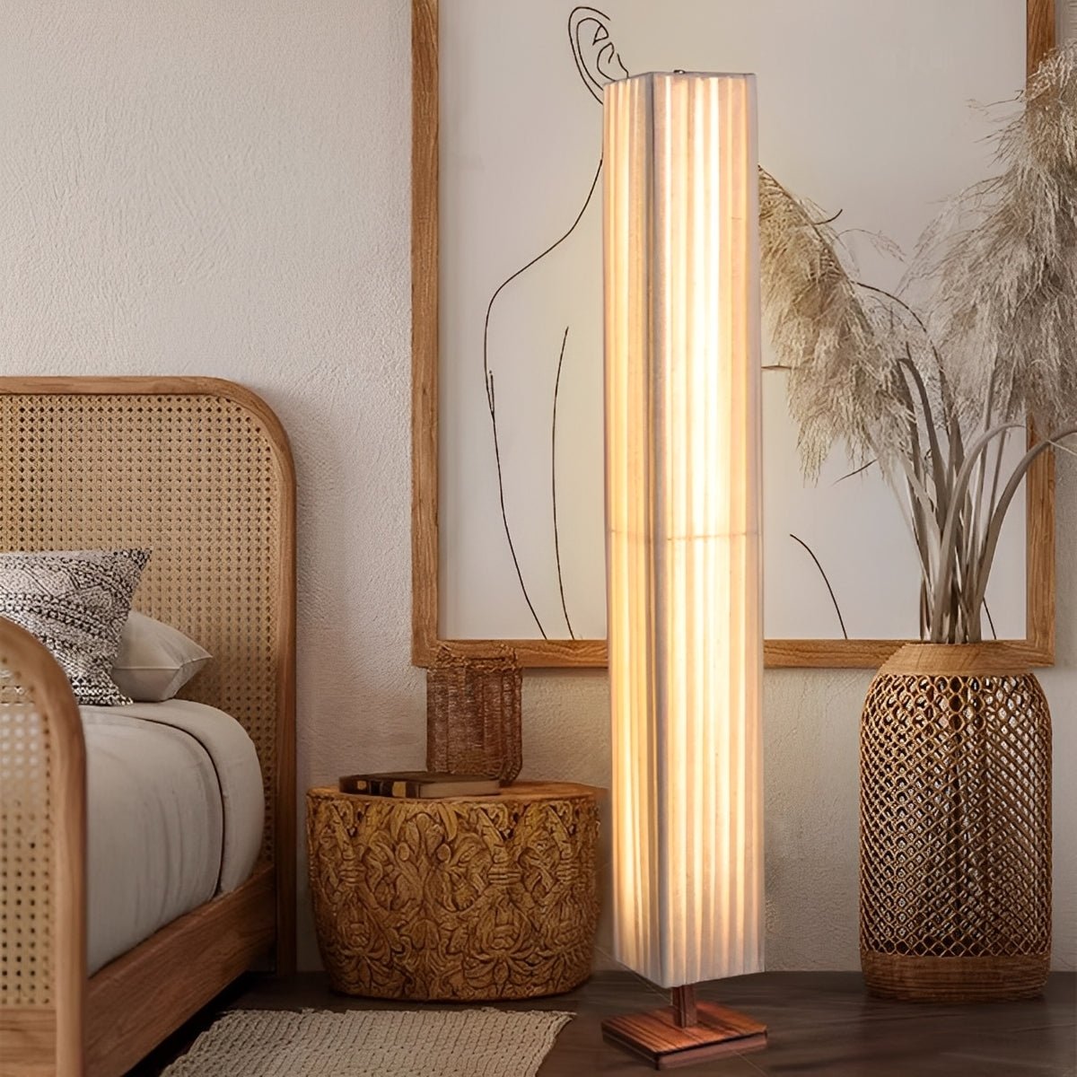 Vintage Square Column Plug In LED Floor Lamp - Flare Shack