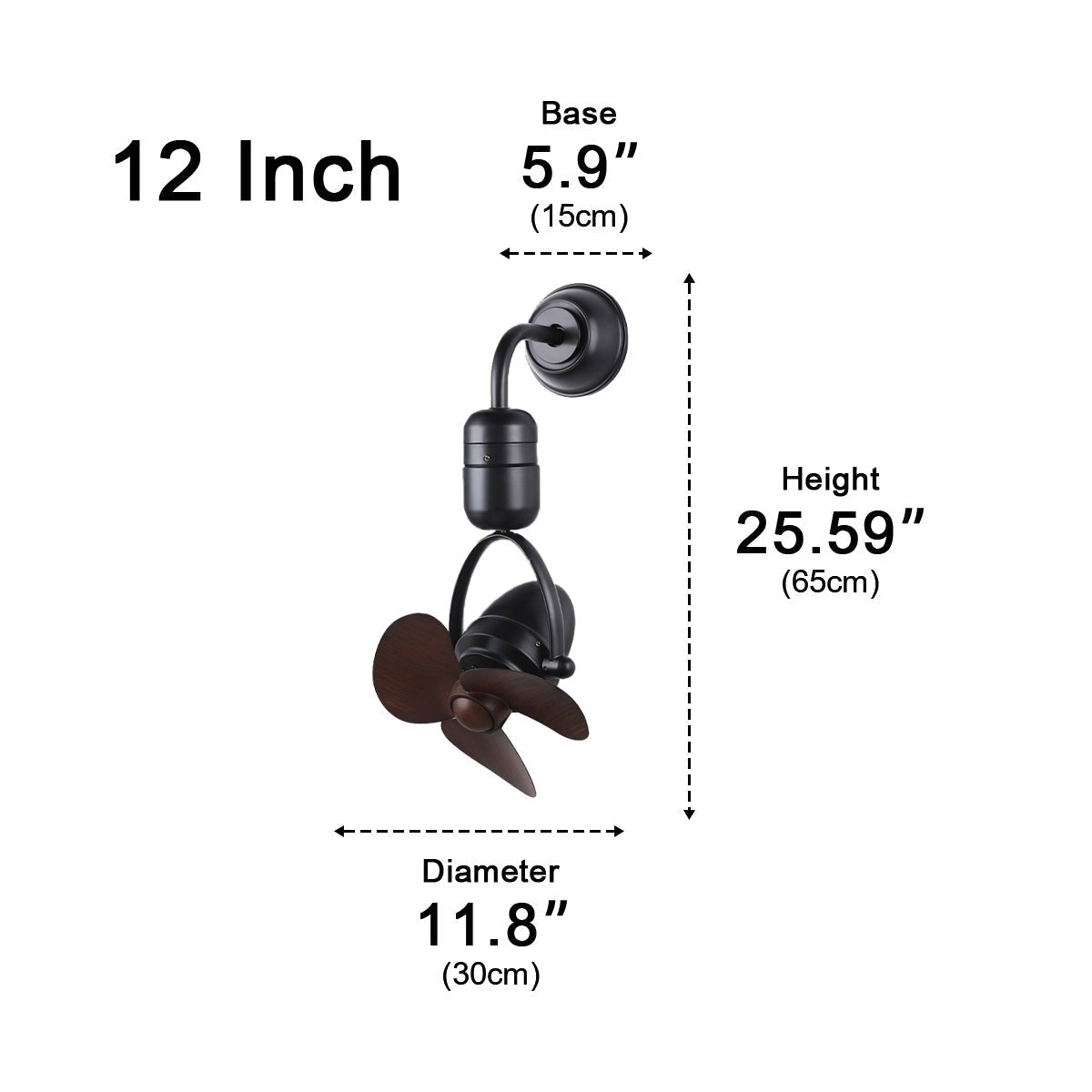 Vintage Swing Rotation 6-Speed DC Motor Ceiling Fan Wall fan