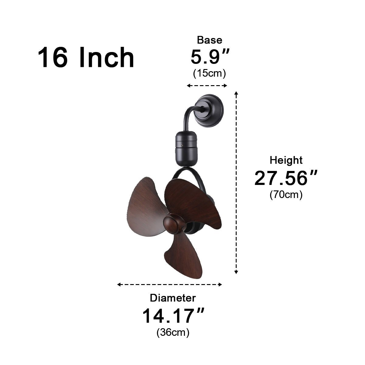 Vintage Swing Rotation 6-Speed DC Motor Ceiling Fan Wall fan