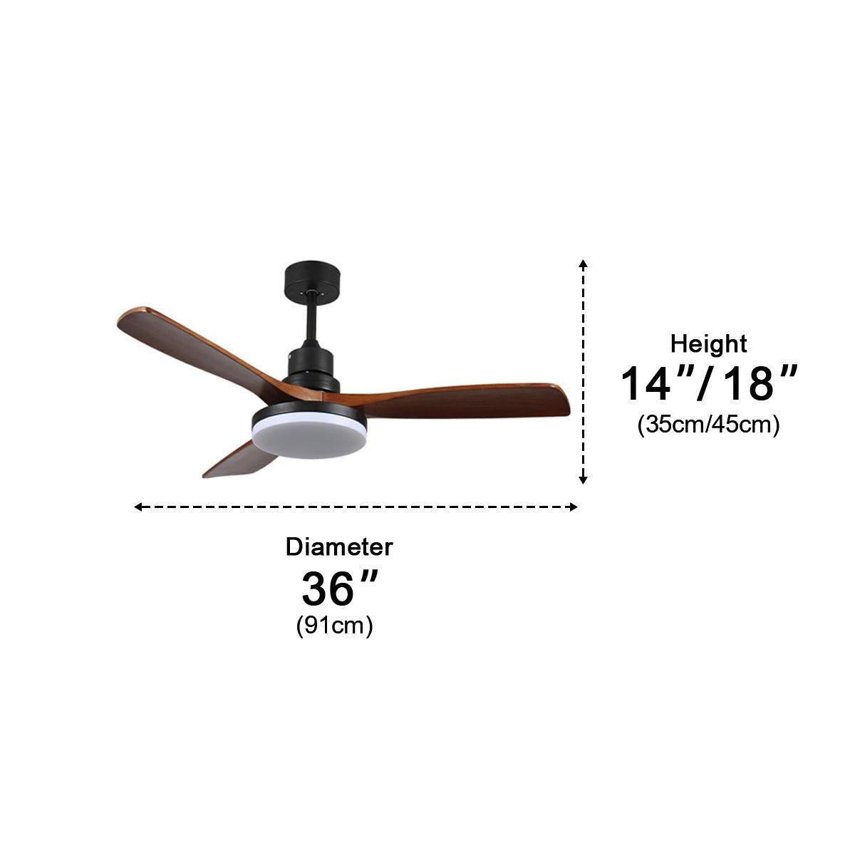 Vintage DC Motor Reverse Variable Frequency Ceiling Fan Light