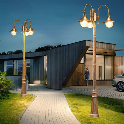 Vintage Waterproof Flared LED Outdoor Pathway Pole Lights - Flare Shack