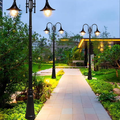 Vintage Waterproof Flared LED Outdoor Pathway Pole Lights - Flare Shack
