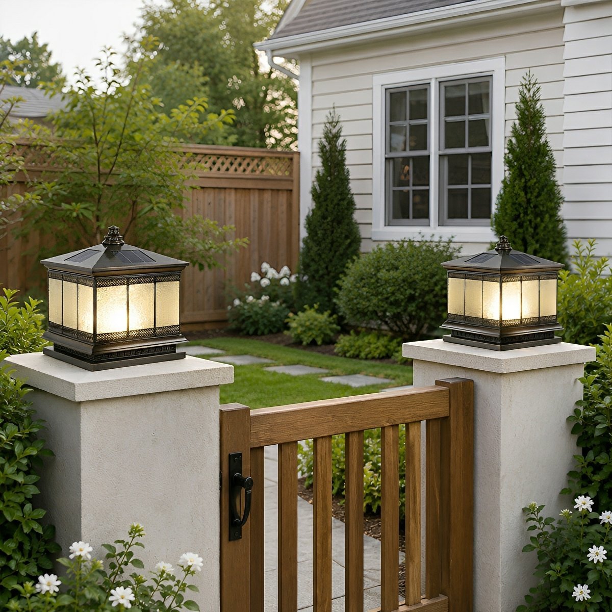 Vintage Waterproof Tower Shape Fence Outdoor Post Caps Lights