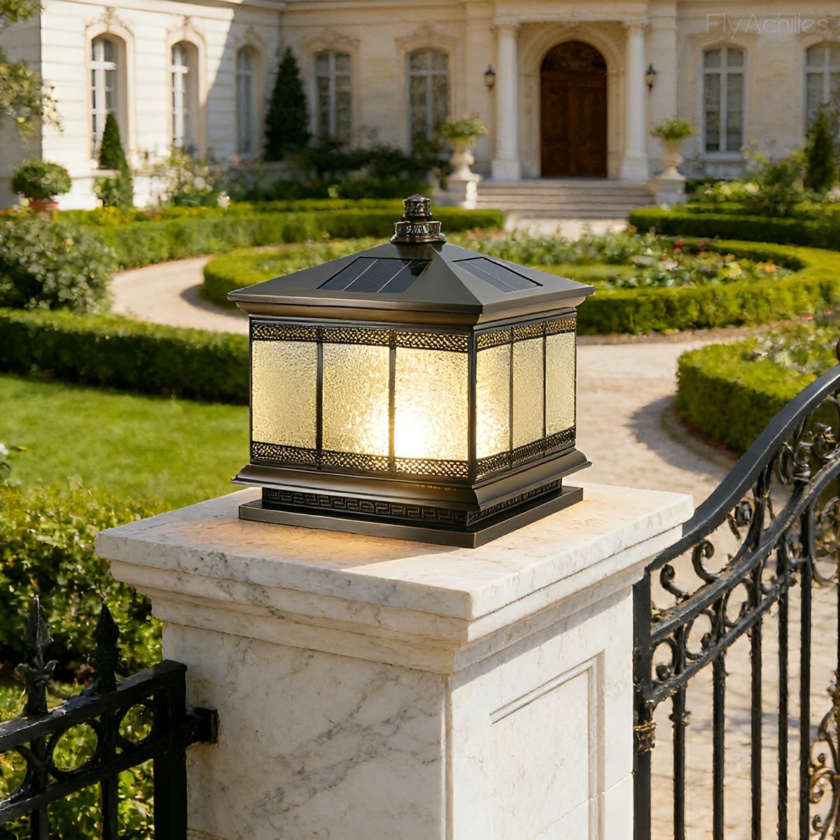 Vintage Waterproof Tower Shape Fence Outdoor Post Caps Lights