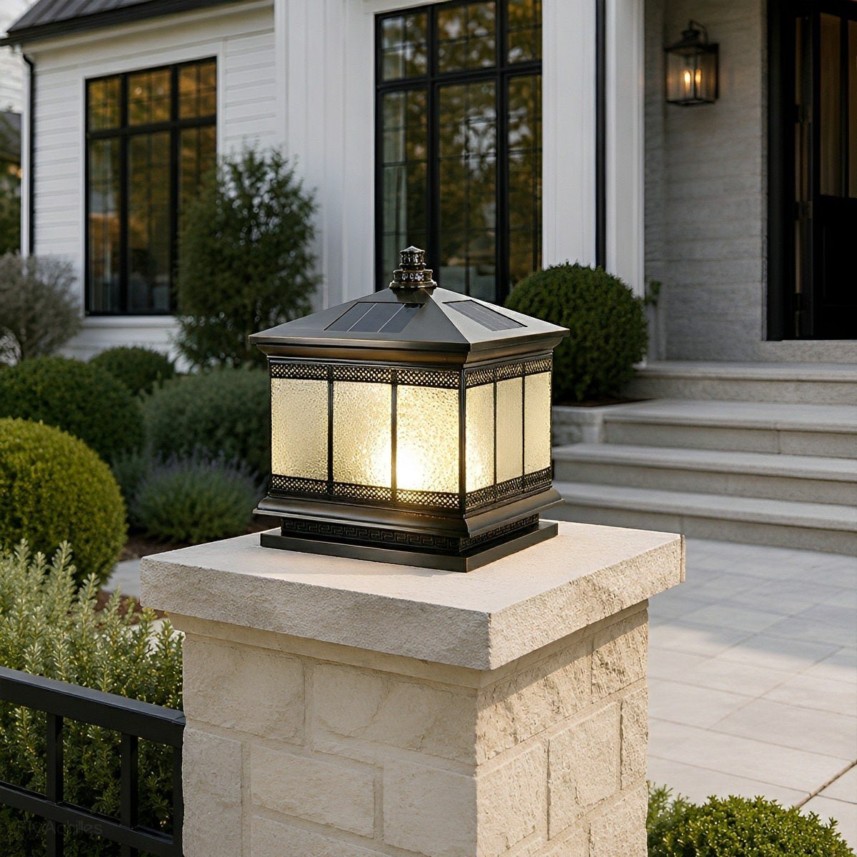 Vintage Waterproof Tower Shape Fence Outdoor Post Caps Lights
