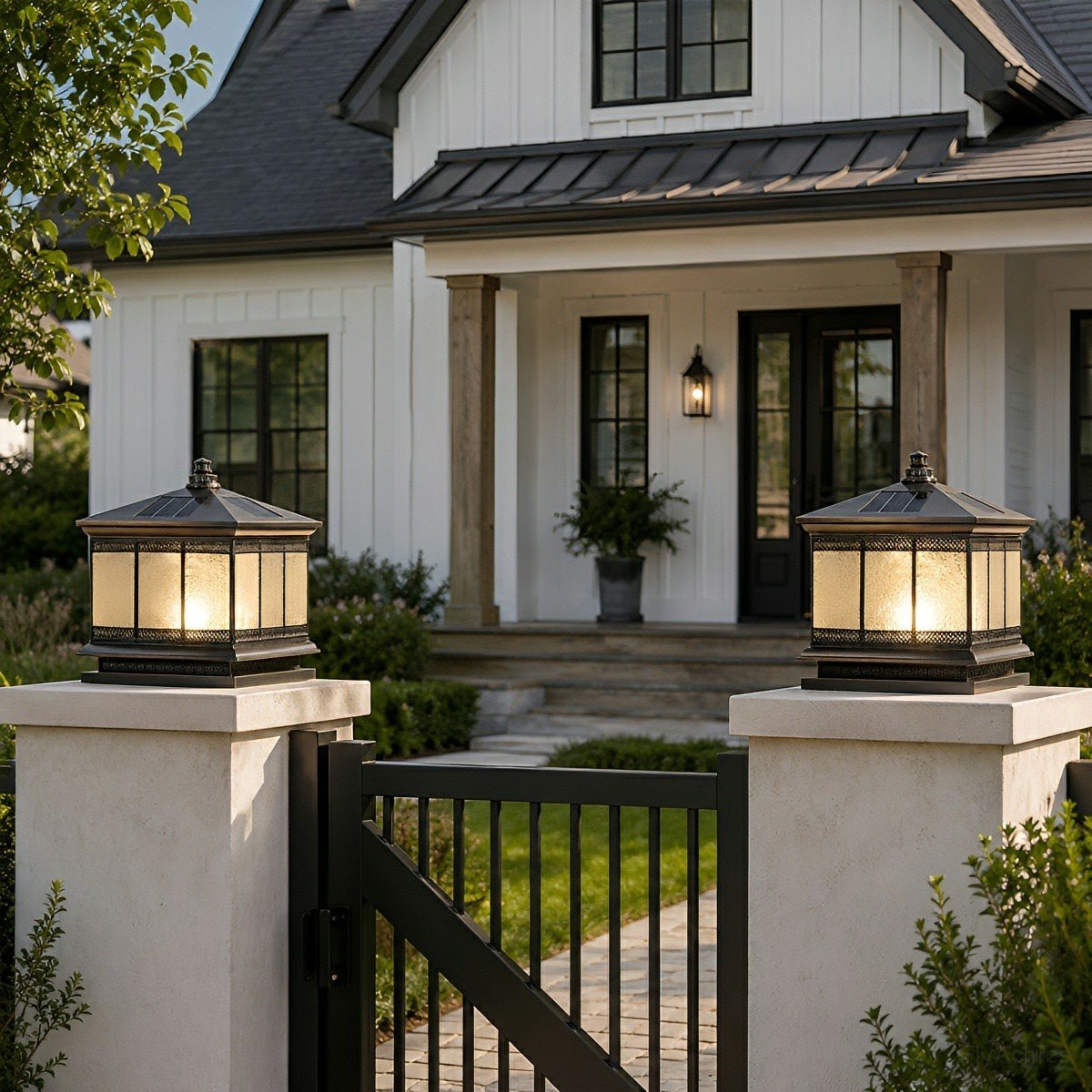 Vintage Waterproof Tower Shape Fence Outdoor Post Caps Lights