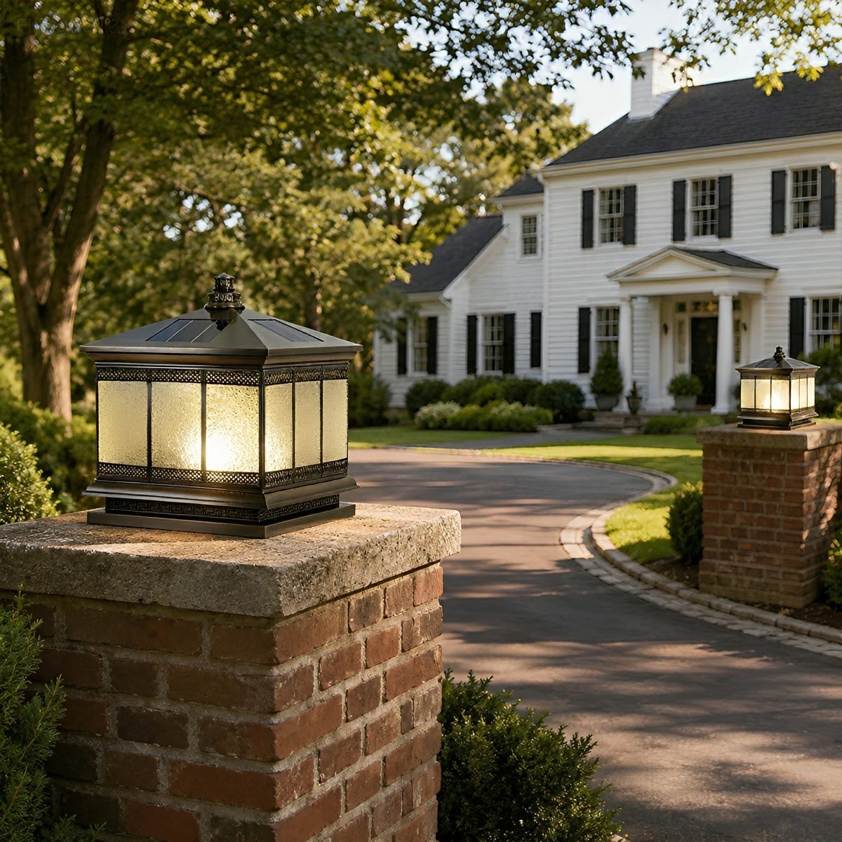 Vintage Waterproof Tower Shape Fence Outdoor Post Caps Lights