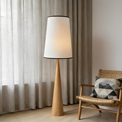Vintage Wood Tapered LED Floor Lamp - Flare Shack