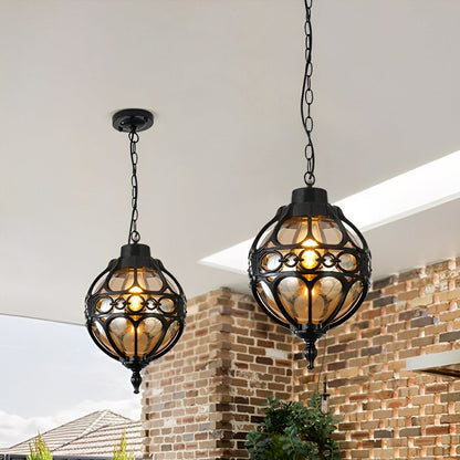 Waterproof Aluminum Glass Ball Outdoor Chandelier Light Hanging Light - Flare Shack