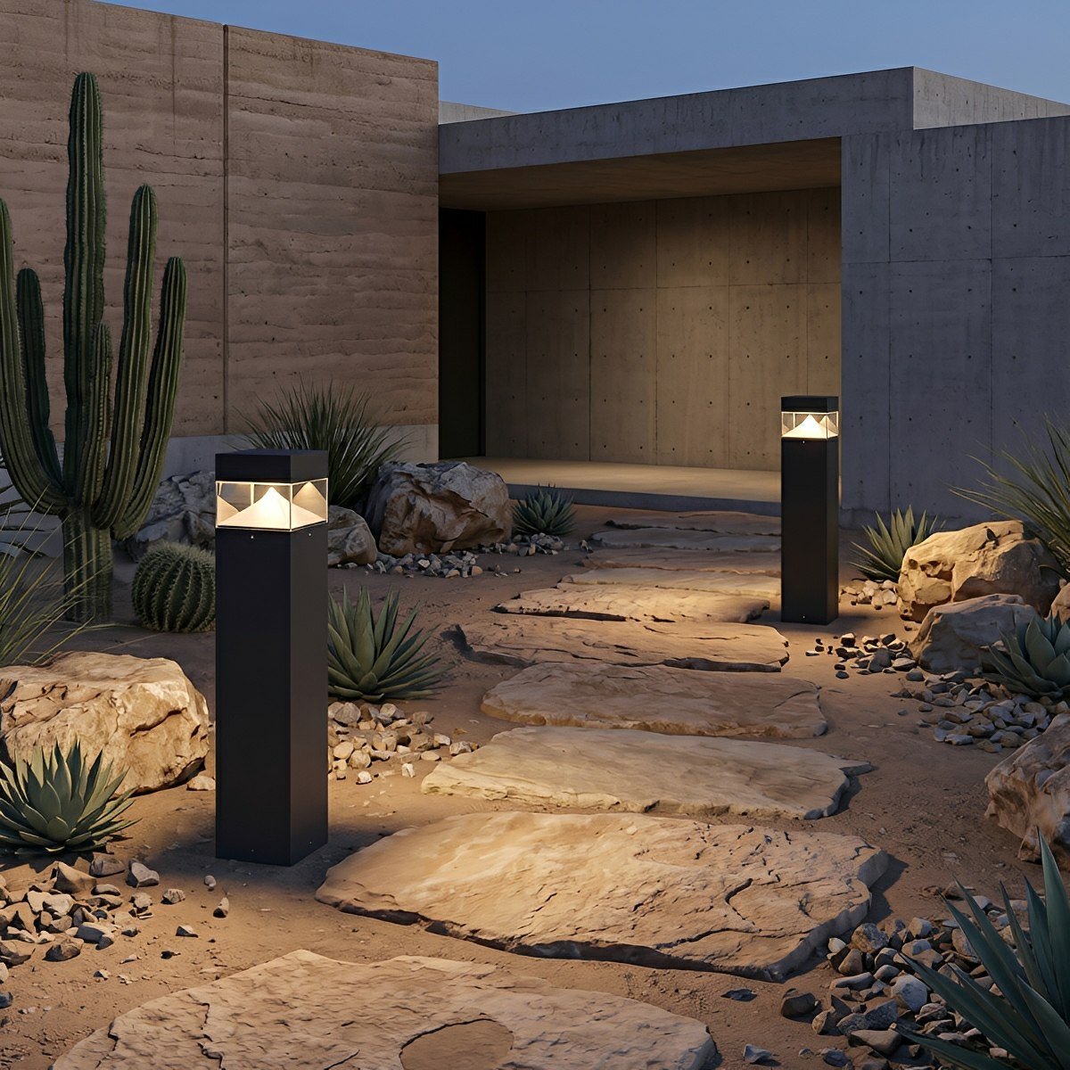 Waterproof Aluminum Metal Post Bollard Light Pillar Lantern Pathway
