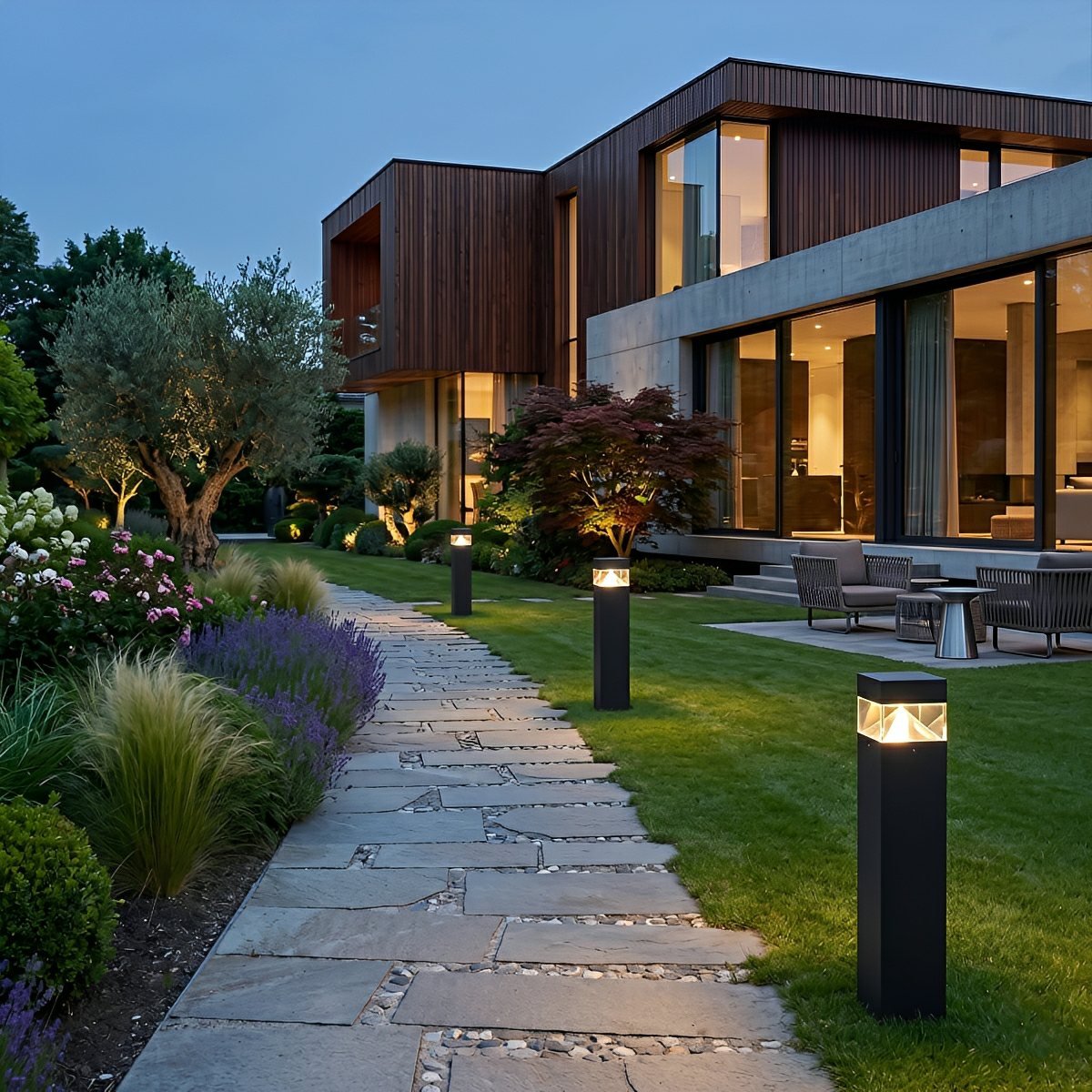 Waterproof Aluminum Metal Post Bollard Light Pillar Lantern Pathway - Flare Shack