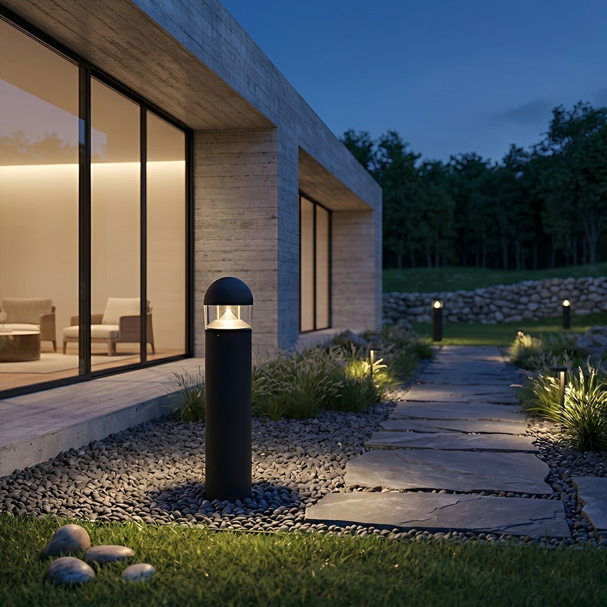 Waterproof Aluminum Metal Post Bollard Light Pillar Lantern Pathway