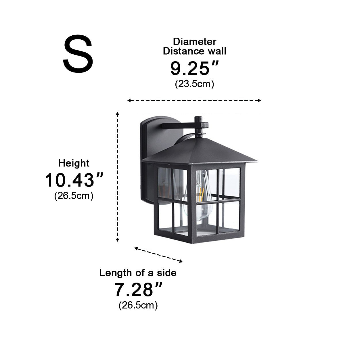 Waterproof Black Farmhouse Cross Lantern Outdoor Porch LED Wall Lights