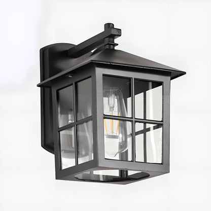 Waterproof Black Farmhouse Cross Lantern Outdoor Porch LED Wall Lights