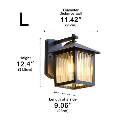 Waterproof Black Farmhouse Cross Lantern Outdoor Porch LED Wall Lights