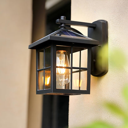 Waterproof Black Farmhouse Cross Lantern Outdoor Porch LED Wall Lights - Flare Shack