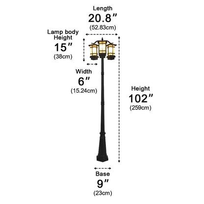 Classic Waterproof Black Outdoor Pole Lights LED Street Lamp