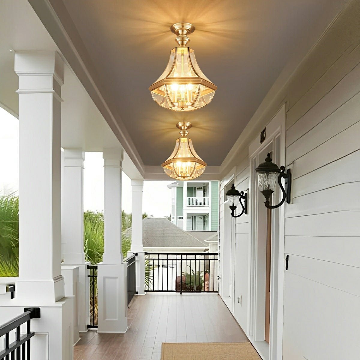 Waterproof Copper Luxury Diamond LED Outdoor Ceiling Lights - Flare Shack