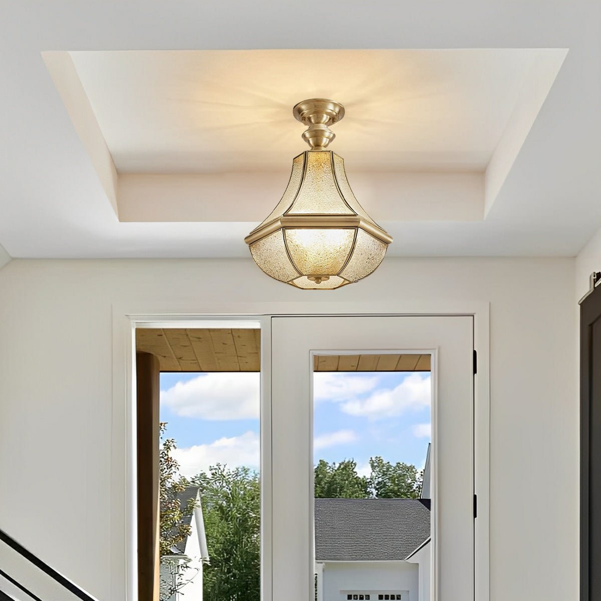 Waterproof Copper Luxury Diamond LED Outdoor Ceiling Lights - Flare Shack