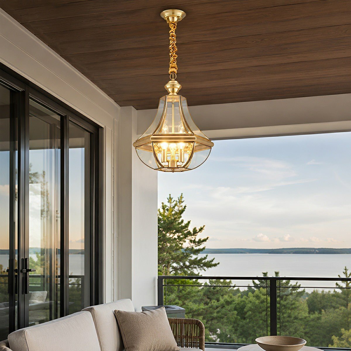 Waterproof Copper Luxury Diamond LED Outdoor Pandent Lights