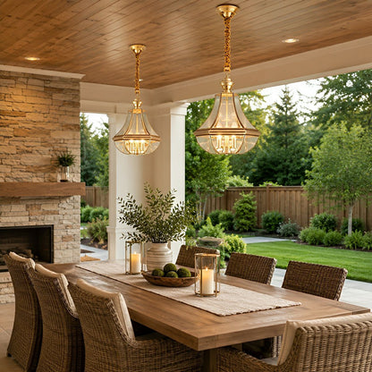 Waterproof Copper Luxury Diamond LED Outdoor Pandent Lights