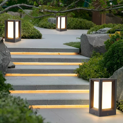 Waterproof Cubed Cement LED Outdoor Post Lights - Flare Shack