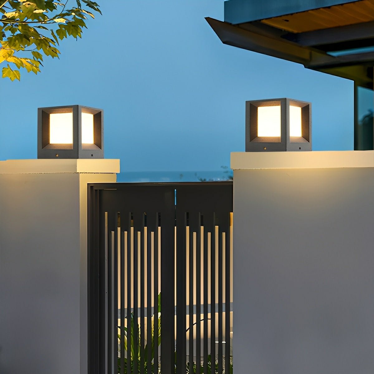 Waterproof Cubed Cement LED Outdoor Post Lights - Flare Shack